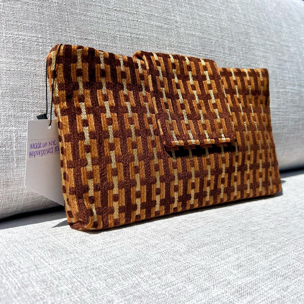 Sustainable Clutch made from Vintage Upholstery Chenille